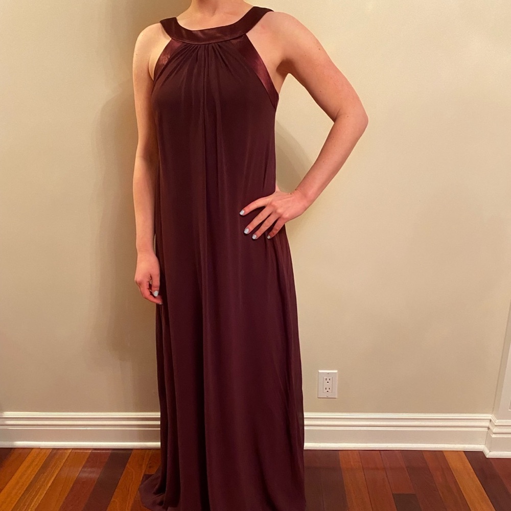 Badgley Mischka Maroon Long Gown Dress - Size 10
